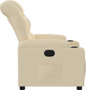 vidaXL Fotel rozkładany, kremowy, obity tkaniną 6