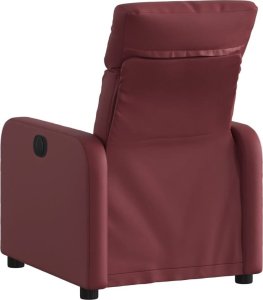 vidaXL Fotel rozkładany, czerwone wino, sztuczna skóra 3