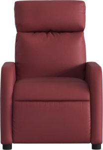 vidaXL Fotel rozkładany, czerwone wino, sztuczna skóra 6