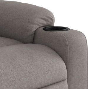 vidaXL Fotel rozkładany, kolor taupe, obity tkaniną 5