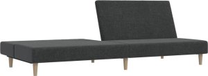 vidaXL 2-osobowa kanapa rozkładana, ciemnoszara, tapicerowana tkaniną 4