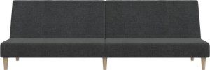 vidaXL 2-osobowa kanapa rozkładana, ciemnoszara, tapicerowana tkaniną 5