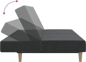 vidaXL 2-osobowa kanapa rozkładana, ciemnoszara, tapicerowana tkaniną 7