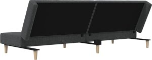 vidaXL 2-osobowa kanapa rozkładana, ciemnoszara, tapicerowana tkaniną 8