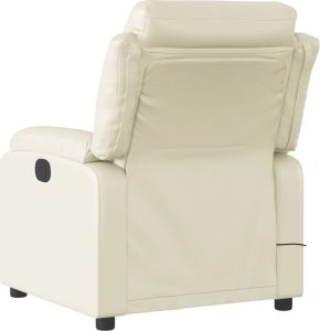 vidaXL vidaXL Rozkładany fotel masujący, elektryczny, kremowy, sztuczna skóra 5