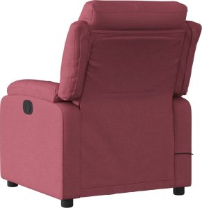 vidaXL vidaXL Rozkładany fotel masujący, elektryczny, winna czerwień, tkanina 5