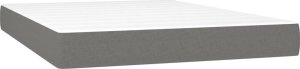vidaXL Łóżko kontynentalne z materacem, ciemnoszara tkanina 140x190 cm 5