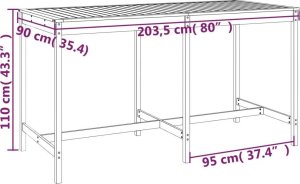 vidaXL 9-cz. zestaw mebli barowych do ogrodu, szary, drewno sosnowe 9