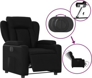 vidaXL Elektryczny fotel rozkładany, czarny, obity sztuczną skórą 5