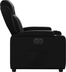 vidaXL Elektryczny fotel rozkładany, czarny, obity sztuczną skórą 9