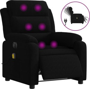 vidaXL Rozkładany fotel masujący, elektryczny, czarny, aksamit 2