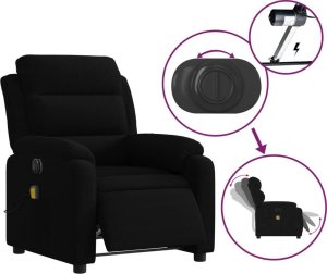 vidaXL Rozkładany fotel masujący, elektryczny, czarny, aksamit 5