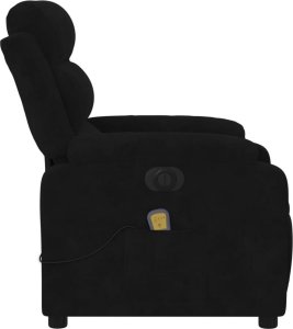 vidaXL Rozkładany fotel masujący, elektryczny, czarny, aksamit 9