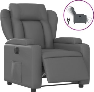 vidaXL Elektryczny fotel rozkładany, szary, obity sztuczną skórą 2