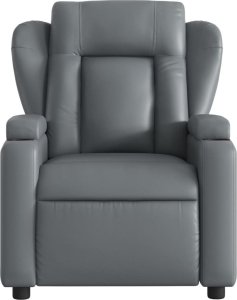 vidaXL Elektryczny fotel rozkładany, szary, obity sztuczną skórą 8