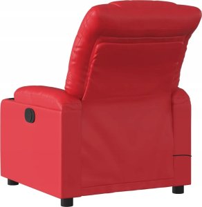 vidaXL Rozkładany fotel masujący, elektryczny, czerwony, ekoskóra 4