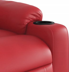 vidaXL Rozkładany fotel masujący, elektryczny, czerwony, ekoskóra 10