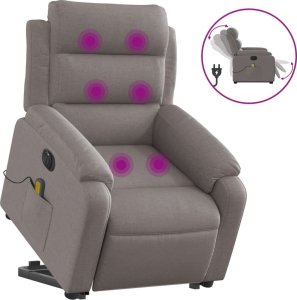 vidaXL Podnoszony fotel masujący, elektryczny, rozkładany, kolor taupe 2