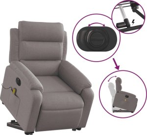 vidaXL Podnoszony fotel masujący, elektryczny, rozkładany, kolor taupe 5