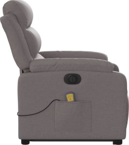 vidaXL Podnoszony fotel masujący, elektryczny, rozkładany, kolor taupe 9