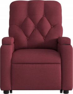 vidaXL Podnoszony fotel masujący, rozkładany, bordowy, obity tkaniną 8