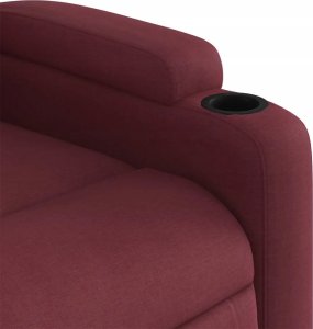 vidaXL Podnoszony fotel masujący, rozkładany, bordowy, obity tkaniną 10