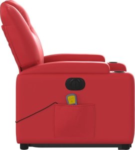 vidaXL Rozkładany fotel pionizujący z masażem, elektryczny, czerwony 9