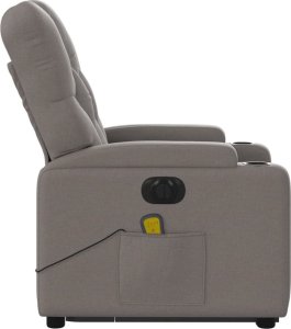 vidaXL Podnoszony fotel masujący, elektryczny, rozkładany, kolor taupe 9