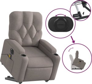vidaXL Podnoszony fotel masujący, elektryczny, rozkładany, kolor taupe 10