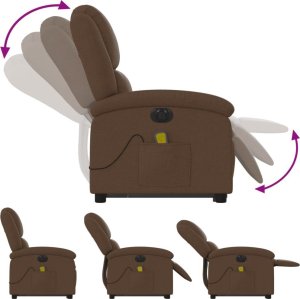 vidaXL Podnoszony fotel masujący, elektryczny, rozkładany, brązowy 6