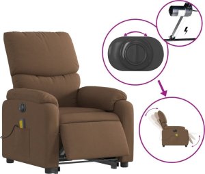 vidaXL Podnoszony fotel masujący, elektryczny, rozkładany, brązowy 5