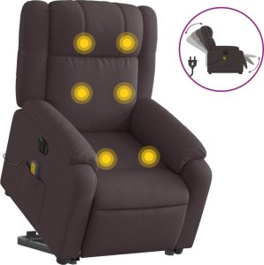 vidaXL Podnoszony fotel masujący, elektryczny, rozkładany, ciemny brąz 2