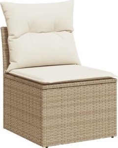 vidaXL 5-częściowy zestaw mebli ogrodowych z poduszkami, beżowy, polirattan 4