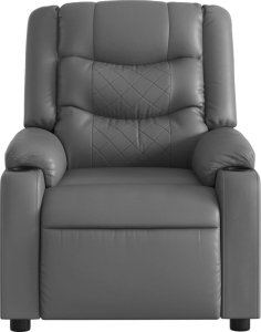 vidaXL Elektryczny fotel rozkładany, szary, obity sztuczną skórą 8