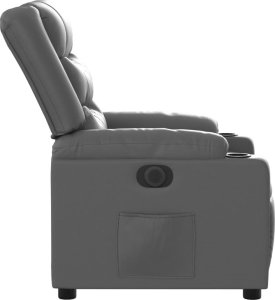 vidaXL Elektryczny fotel rozkładany, szary, obity sztuczną skórą 9