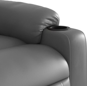 vidaXL Elektryczny fotel rozkładany, szary, obity sztuczną skórą 10