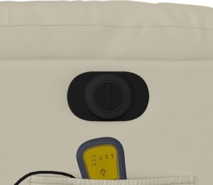 vidaXL Rozkładany fotel masujący, elektryczny, kremowy, sztuczna skóra 11