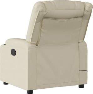 vidaXL Rozkładany fotel masujący, elektryczny, kremowy, sztuczna skóra 4