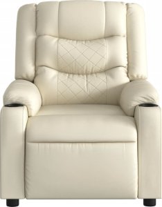 vidaXL Rozkładany fotel masujący, elektryczny, kremowy, sztuczna skóra 8