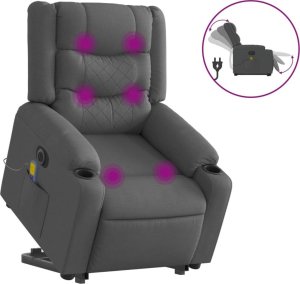 vidaXL Podnoszony fotel masujący, elektryczny, rozkładany, ciemnoszary 2