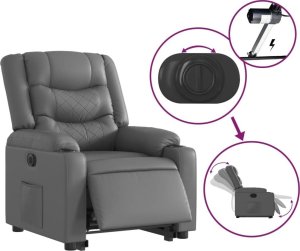vidaXL Rozkładany fotel pionizujący elektryczny szary 5