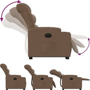 vidaXL Podnoszony fotel masujący, elektryczny, rozkładany, brązowy 4