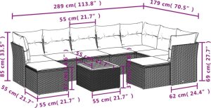 vidaXL 10-częściowy zestaw mebli ogrodowych z poduszkami, beżowy, polirattan 3