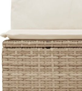 vidaXL 10-częściowy zestaw mebli ogrodowych z poduszkami, beżowy, polirattan 6