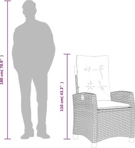 vidaXL 7-częściowy zestaw mebli ogrodowych z poduszkami, beżowy, polirattan 10