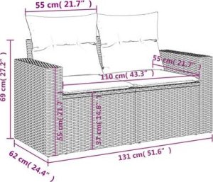 vidaXL 5-częsciowy zestaw mebli ogrodowych z poduszkami, mieszany beż 13