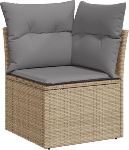 vidaXL 12-częsciowy zestaw mebli ogrodowych z poduszkami, beżowy, polirattan 4