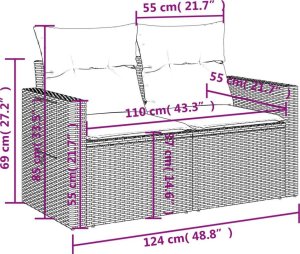 vidaXL 10-częściowy zestaw mebli ogrodowych z poduszkami, beżowy, polirattan 12