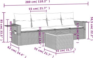 vidaXL 5-częściowy zestaw mebli ogrodowych z poduszkami, beżowy, polirattan 8