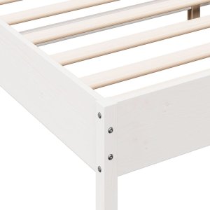 vidaXL Rama łóżka bez materaca, biała, 120x190 cm, lite drewno sosnowe 7